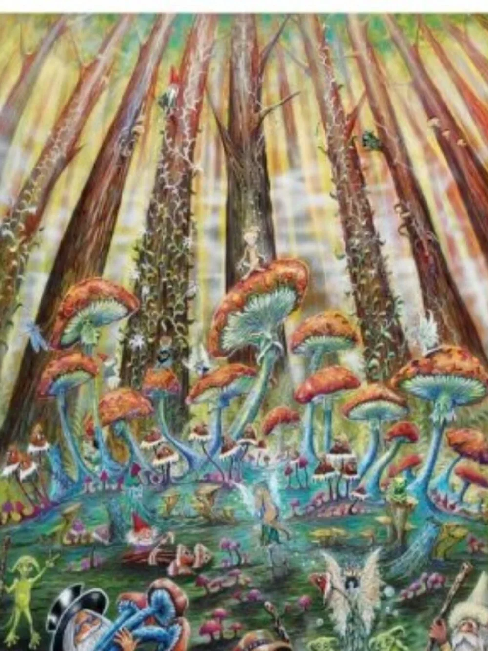 Mushroom Forest Tapestry by Mike DuBois ~ w/Corner Loops ~ 30